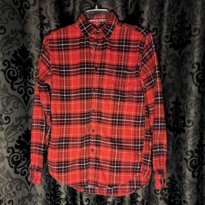Men's Red Flannel Button Up Shirt, size Small